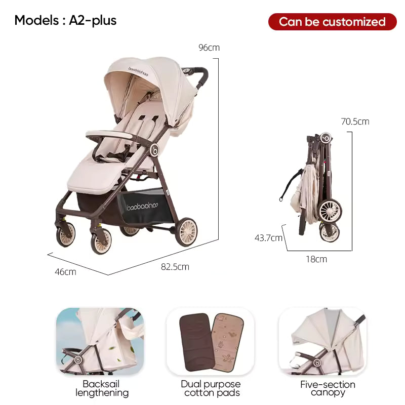 Baby Stroller Lightweight Easy to Fold Compact Light Weight Strollers Buggy Portable Travel Stroller for Airplane Kid