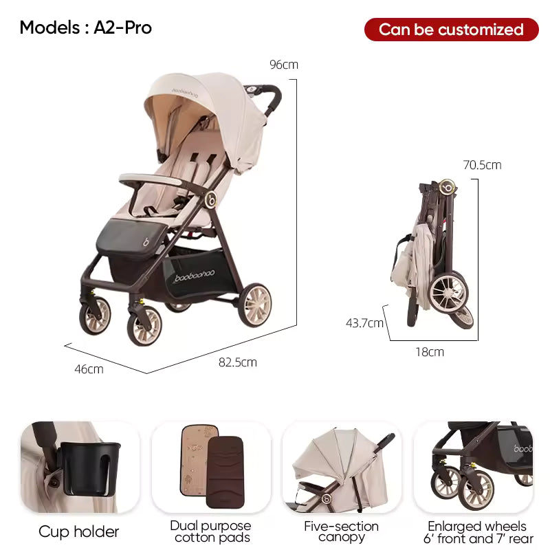 Baby Stroller Lightweight Easy to Fold Compact Light Weight Strollers Buggy Portable Travel Stroller for Airplane Kid