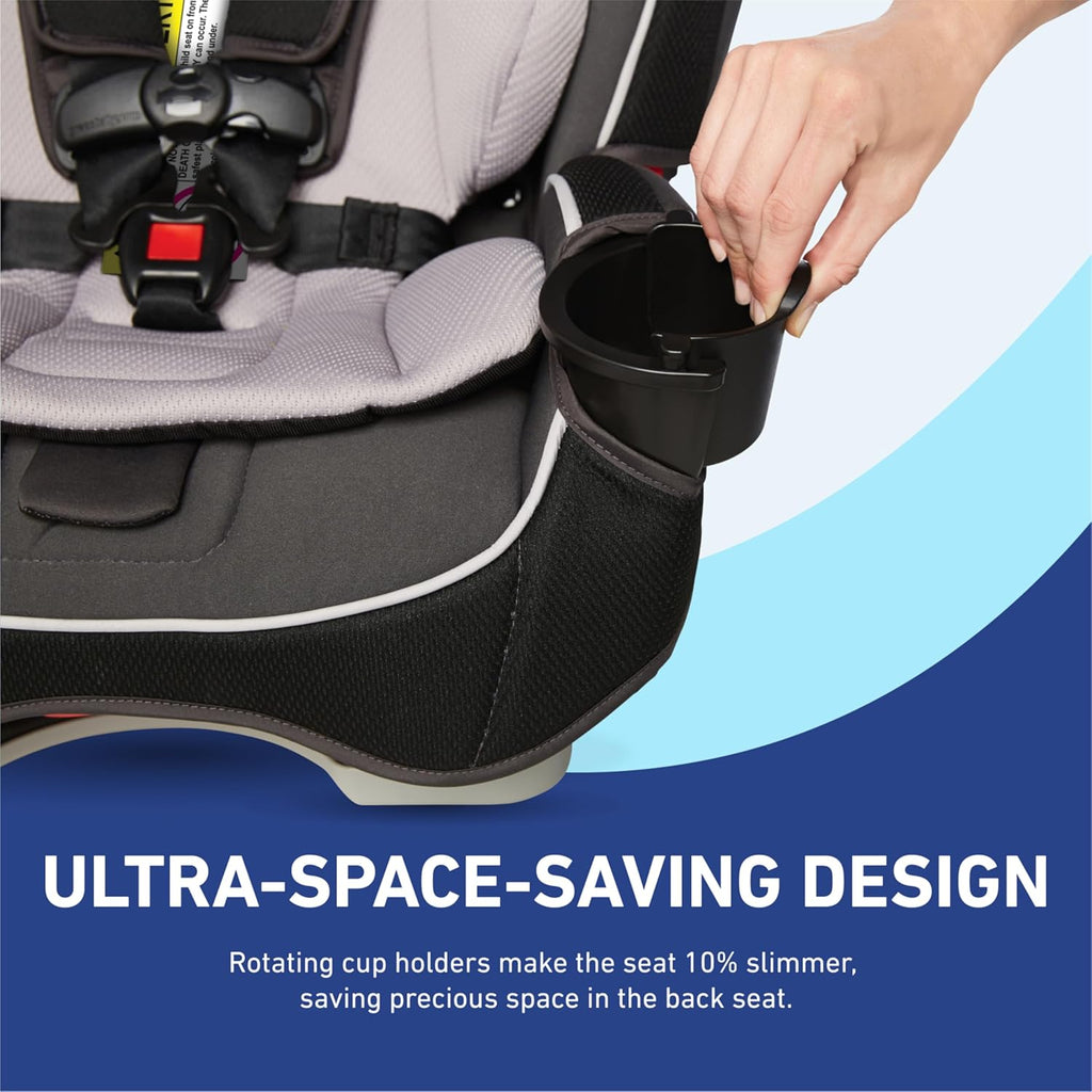 3-in-1 Convertible Car Seat, Space Saving Design, Forward & Rear-Facing, Highback Booster Option – Purple