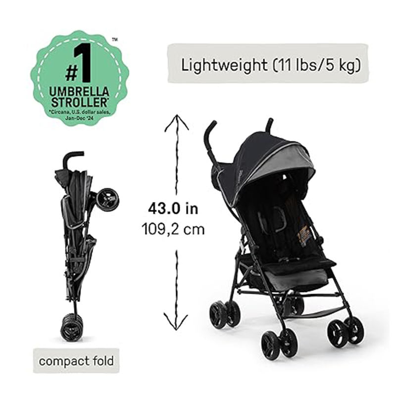 Travel 3D Mini Convenience Stroller Lightweight Stainless Steel Frame Foldable Compact Multi-Position Recline Canopy Pop Sun 0-3