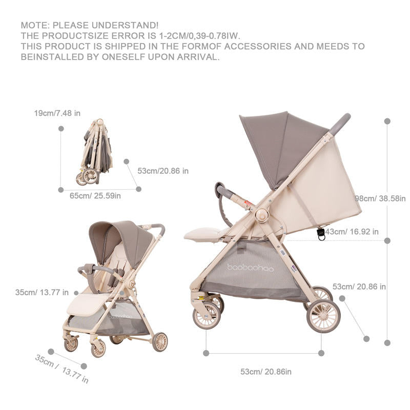 Baby Wagon Stroller Light Weight Travel Stroller for Airplane Top Quality Pushchair Ultra Compact Folding Single Lever Handle